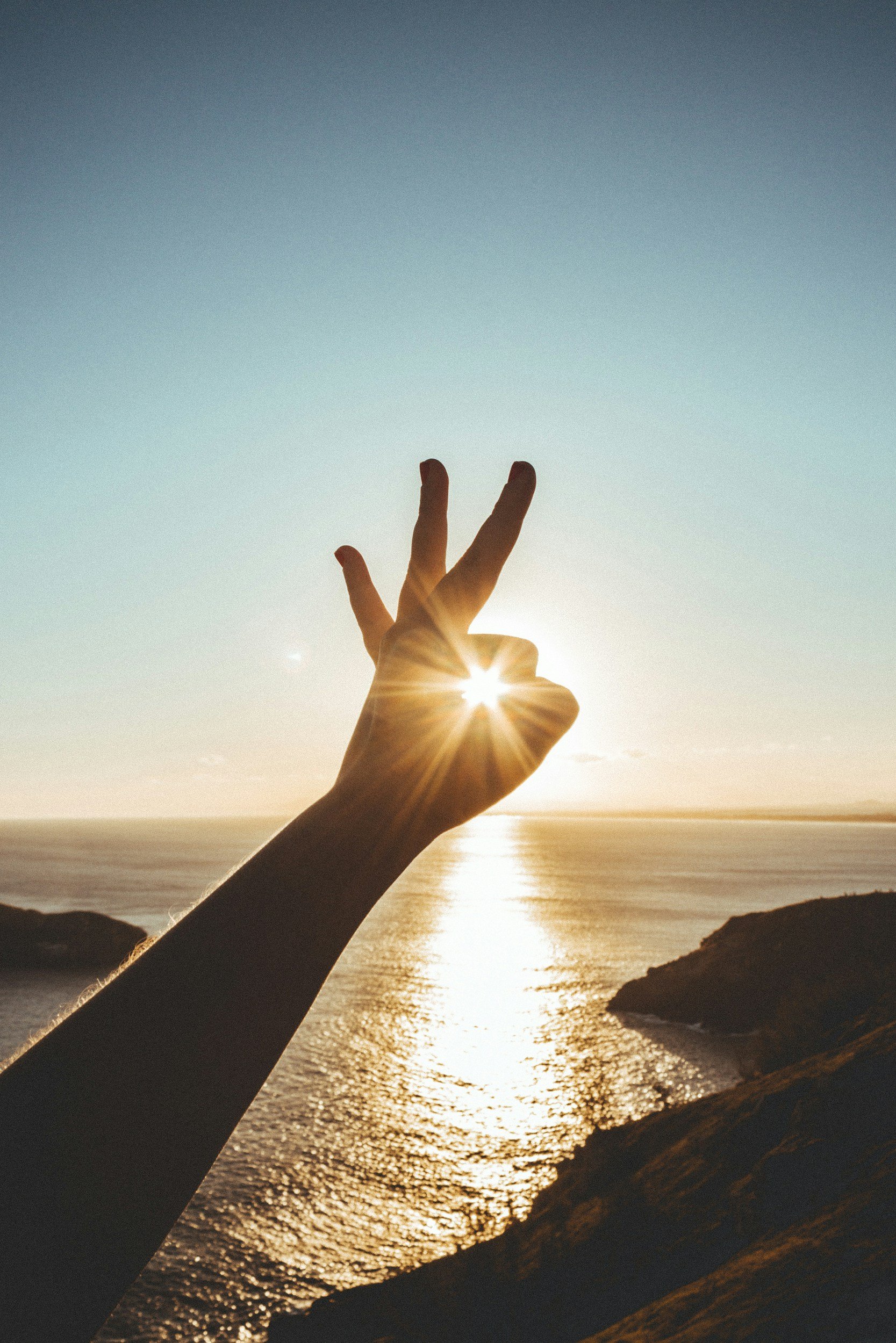 Sunlight shining through a hand